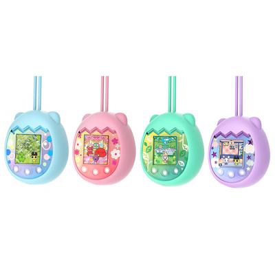 Silikon Vollschutzhülle Cartoon-Tierform Elektronische Haustiermaschine Hülle Wasserdicht mit Lanyard für Tamagotchi Pix