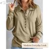 Camicie e Bluse Casual alla Moda da Donna JPNTKY a Maniche Lunghe con Scollo a V