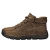Short Boots Leather Boots Stitching Men's Casual Shoes Men's Shoes Fashion Flat Boots Lacing Martin Large Size Explosive Handmade