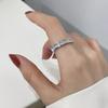 Rose Gold Color Double Row Square Zircon Stainless Steel Ring for Women Romantic Engageme Wedding Party Jewelry Female
