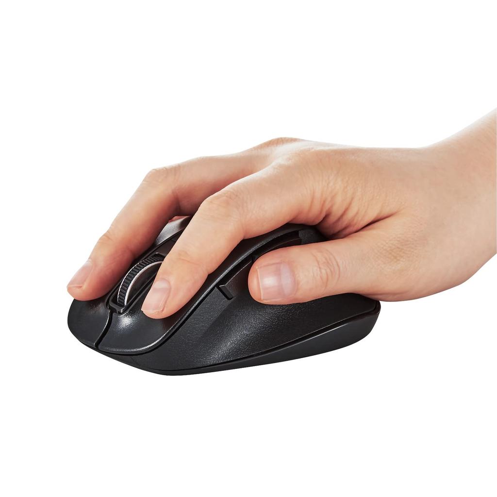ELECOM Wireless Mouse Bluetooth EX-G, Grip Master, 5 Buttons, Multi-Pairing, Medium, Black, M-XGM15BBBK