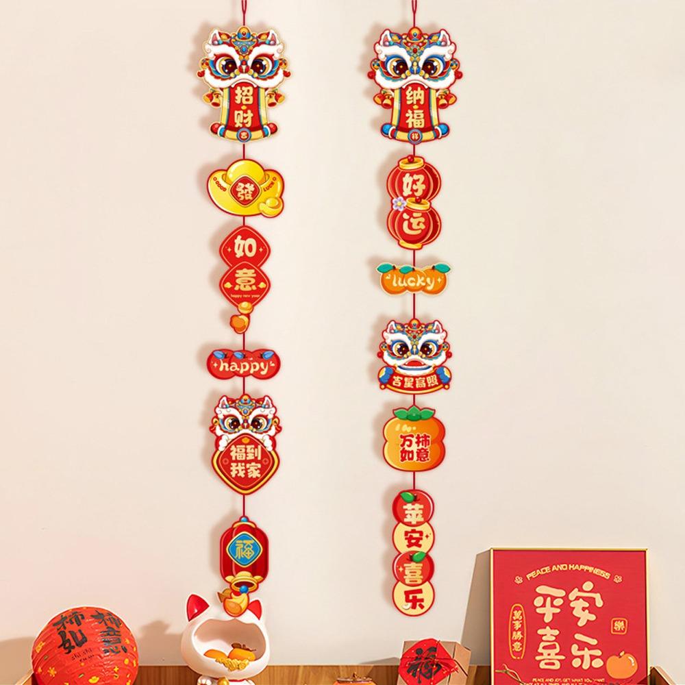 

2pcs Blessing 2026 Horse Year Couplet Cartoon Fu Character Pendant Home Decoration Style 2