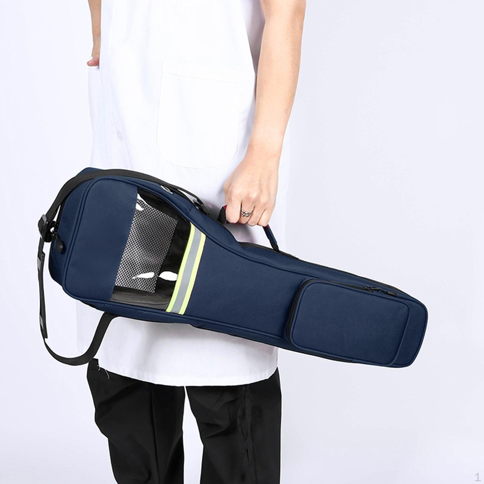 

O2 Tank Shoulder Bag Carrier Pouch Oxford Organizer with Pocket Cylinder Holder for Outdoor Carrying Dark Blue 47x19x10cm