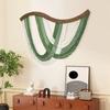 Handmade Bohemian Hanging Tapestry Gradient Green To White Cotton Woven Tassel Tapestry Living Room Bedroom Wall Art Decoration