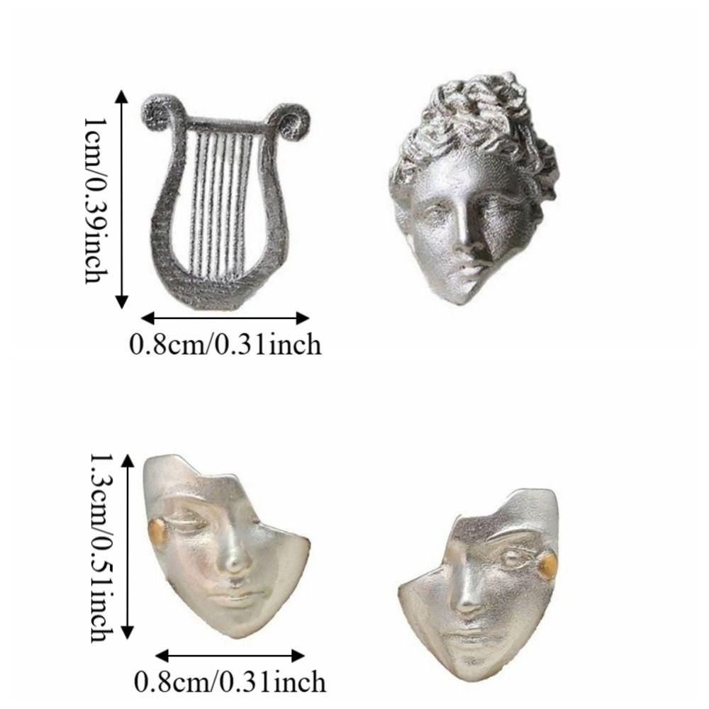 Retro Artistic Geometric Earrings Gothic Mask Asymmetrica Apollo Lyre Earrings Date Night