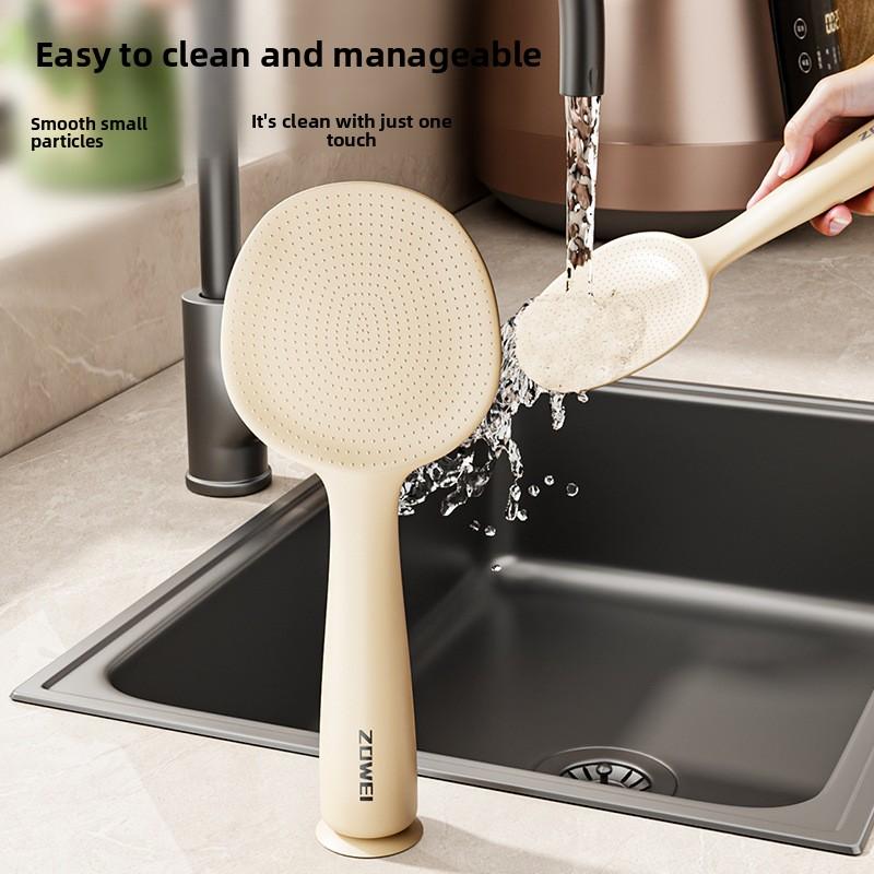 Suction Cup Stand-Up Non-Stick Rice Scoop for Household Rice Cookers Food-Grade Rice Ladle