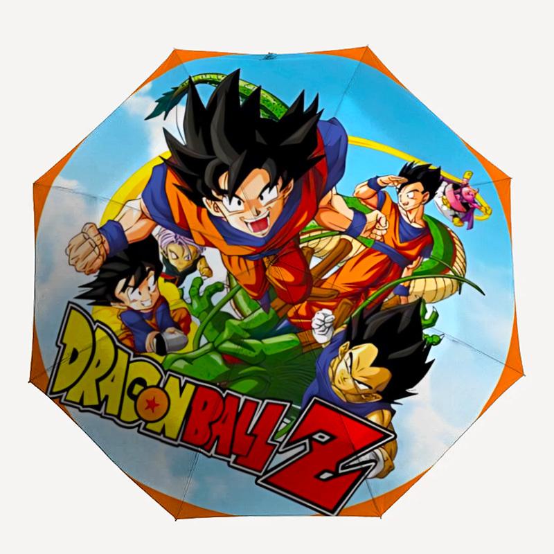 1pc Dragon Ball Z Automatic Folding Umbrella - Compact 8-Rib Design, Durable Plastic & Iron, Perfect Gift for Friends & Family, Outdoor Umbrella, Fash
