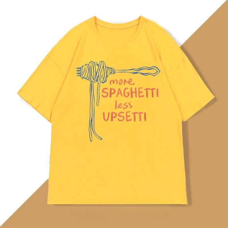 2026 Spaghetti T Shirt Funny Food T-Shirt Foodie Food Humor Printed Tshirt Cotton Short Sleeve Fast Shipping Pure Cotton Tees Clothes