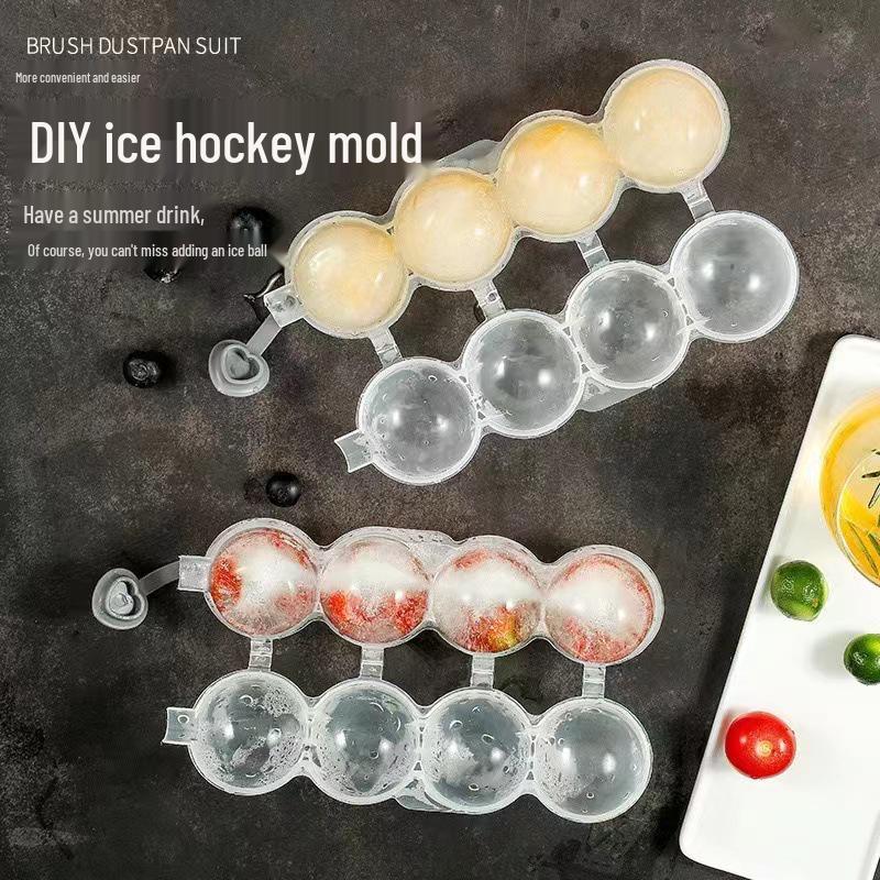 New Four-Cavity Ice Ball Mold: Quick-Freeze, Easy-Release, Perfect for Whiskey