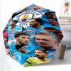 1pz Ombrello Automatico Robusto a 8 Stecche, Ombrello Manchester United Manchester City, Stampato Digitalmente, Ombrello Pieghevole per Uso Esterno in Movimento