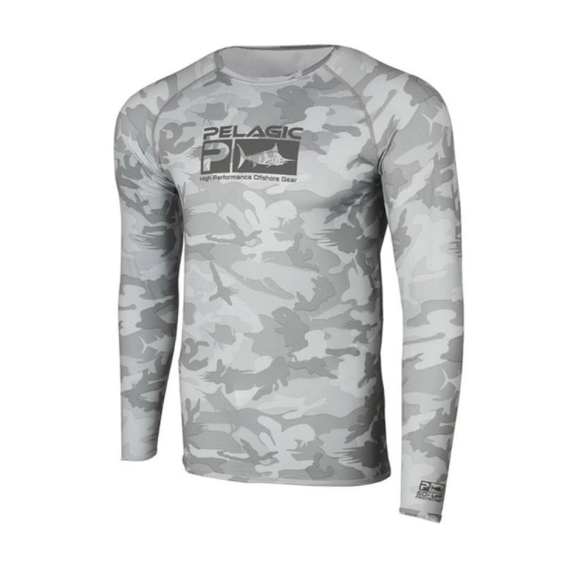 Mens Long Sleeve Fishing Shirt Quick-Dry Breathable UV Protection T-Shirt Casting Angling Outdoor Sports