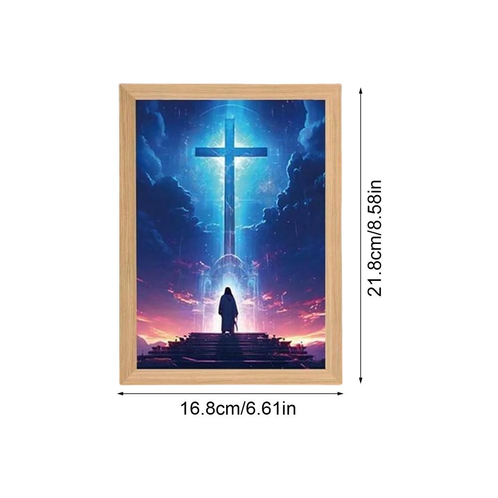 

4D LED Painting Miracle Lamp Paintinginspiring Jesus Painting Decorative Lights LED Best Birthday Christian Gifts for Bedroom