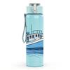 1PC Retro Sail Boat Ship 750ml Color Plastic Sports Water Bottle Leakproof Flip Straw Lid Suitable for Sports Office Home Use