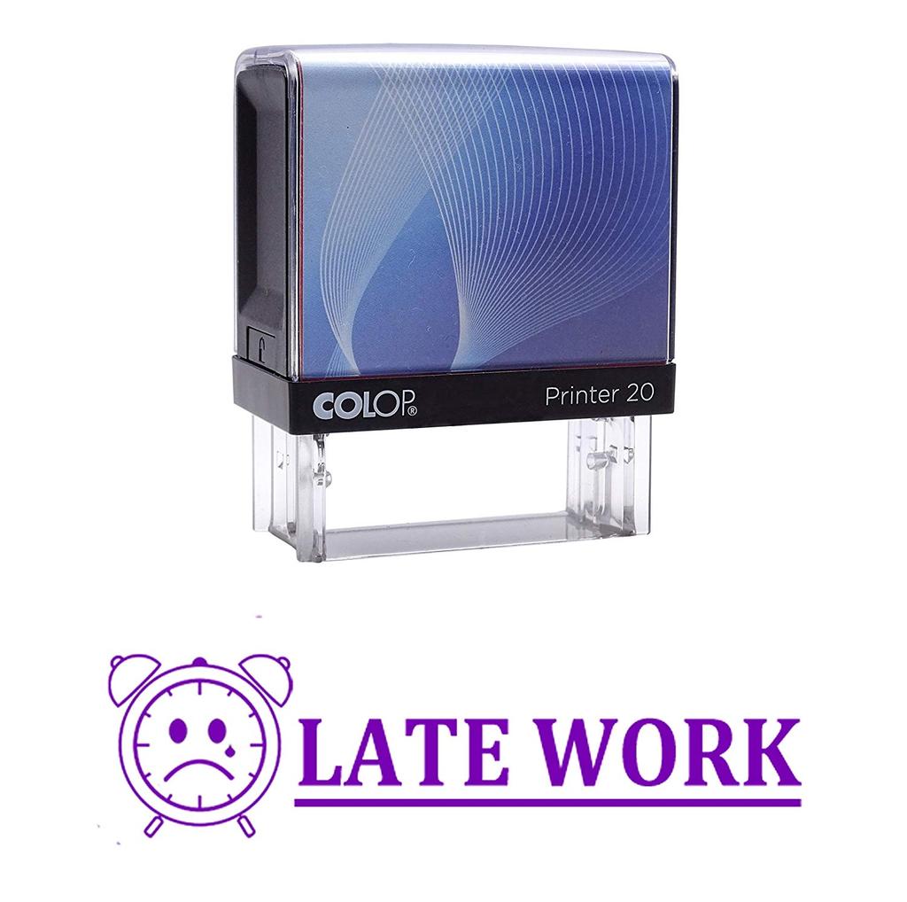 LATE WORK Self Inking Rubber Stamp Custom Colop Office Stationary P20 Mini