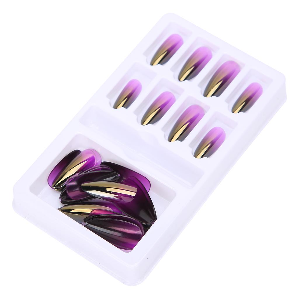 Set di Unghie Finte Appuntite Degradate Unghie Finte Full Cover Colorate con Lima per Unghie F745-14