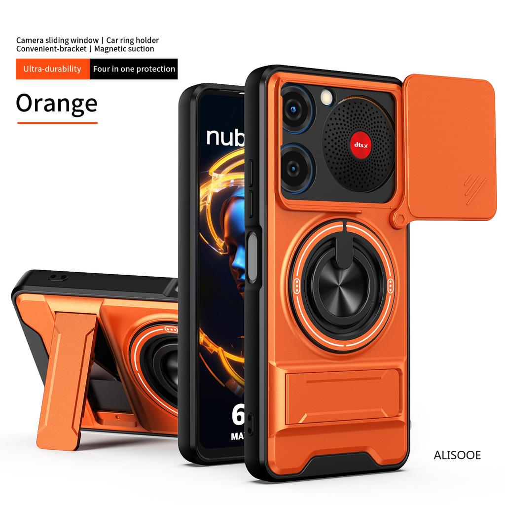 Funda para Nubia Music 4G Funda Anillo Giratorio Deslizante Protección Cámara Soporte Cubierta a Prueba de Golpes Capa Funda
