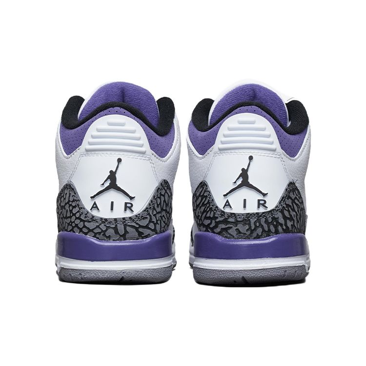Air Jordan 3 Retro GS Dark Iris Kids Sneakers White Black Cement-Grey DM0967-105