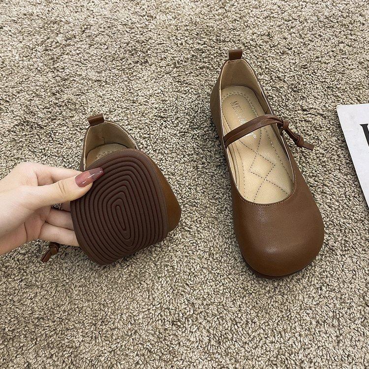 

Французские ретро туфли Мэри Джейн женские весна и осень 2025 новые мягкая кожа туфли бабушки маленькие кожаные туфли с юбкой одинарные туфли 40 темно-коричневого