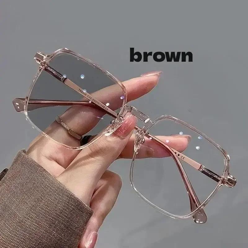Photochrome Anti-Strahlungsbrille für Damen Herren Sonnenbrille Brille Eckige Fassung Schatten Computer Anti Blaulicht Brille