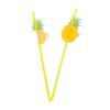 Party Decoration Set: Yellow Pineapple Straw Umbrella, Paper Honeycomb Straws, Fruit Garland, Disposable Décor