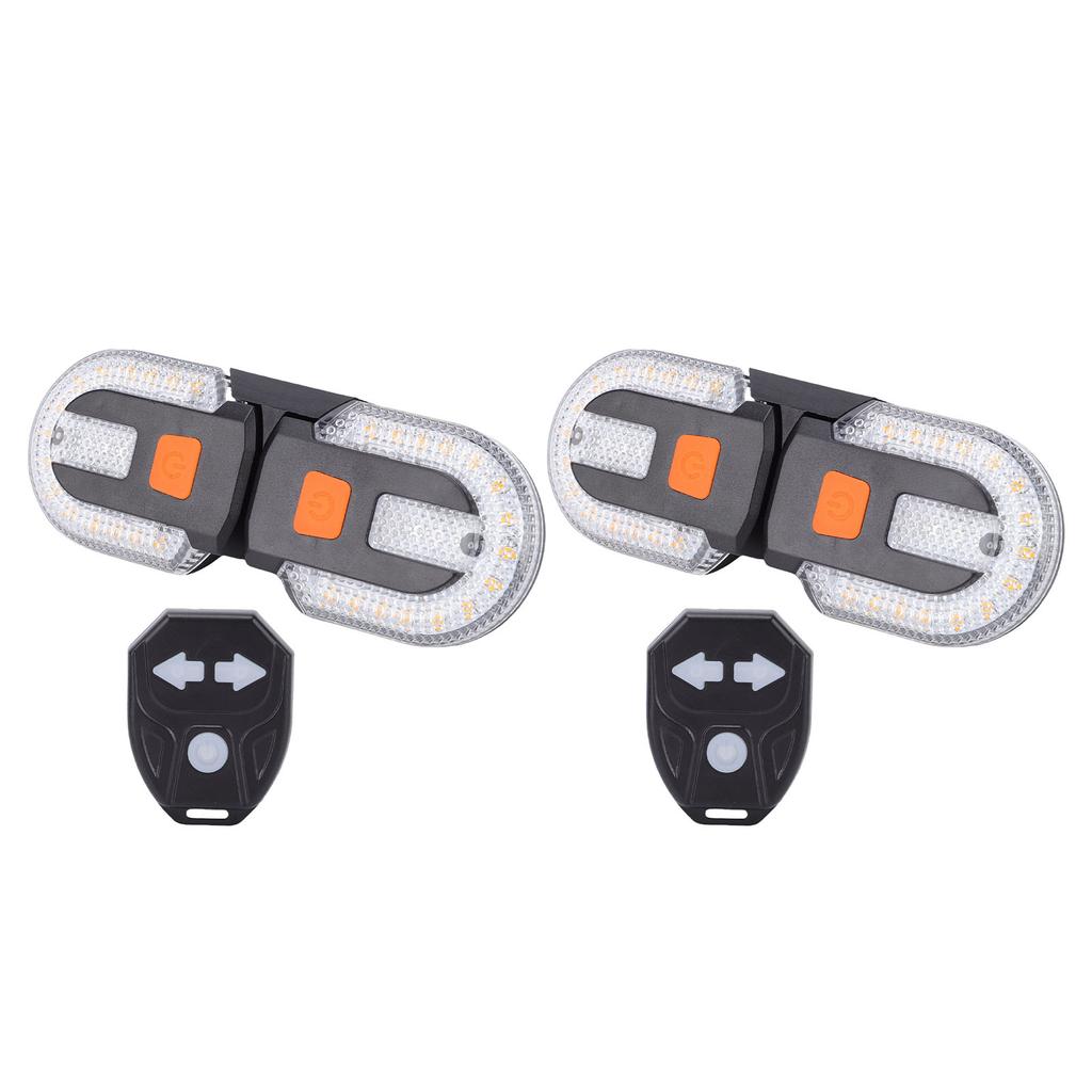 2 Pairs Bike Turn Signals USB Rechargeable LED Rear Tail Light with Remote Control 5 Modes Water Proof for Night Riding