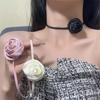 French Vintage Rose Necklace Stylish Lace-Up Temperament Sweet Necklace Suitable For Women To Wear Dating