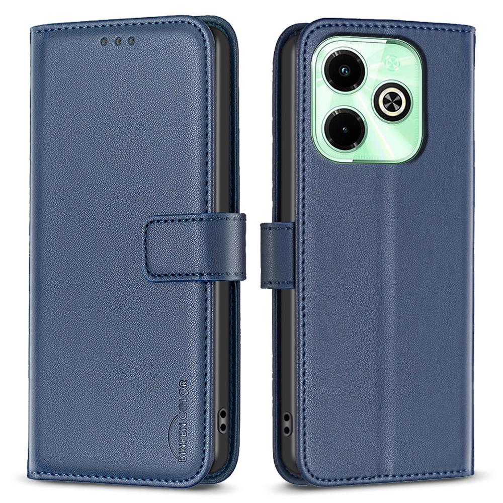 BINFEN COLOR BF17 For Infinix Hot 40/Hot 40 Pro Wallet Case PU Leather Cover Stand