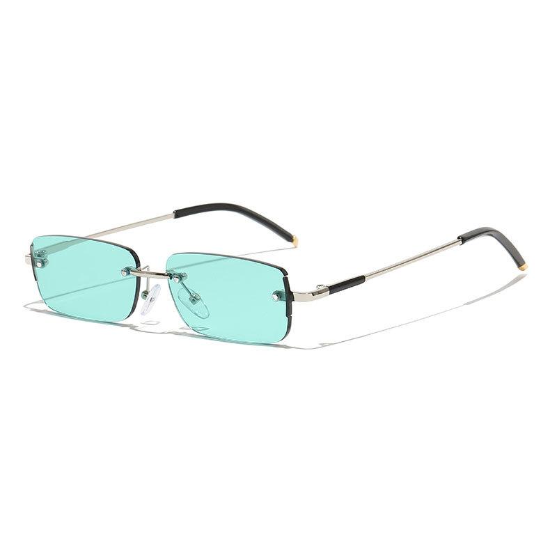 Stylish senior sense frameless small frame sunglasses female Internet celebrities ins street photography trend UV protection sunglasses male