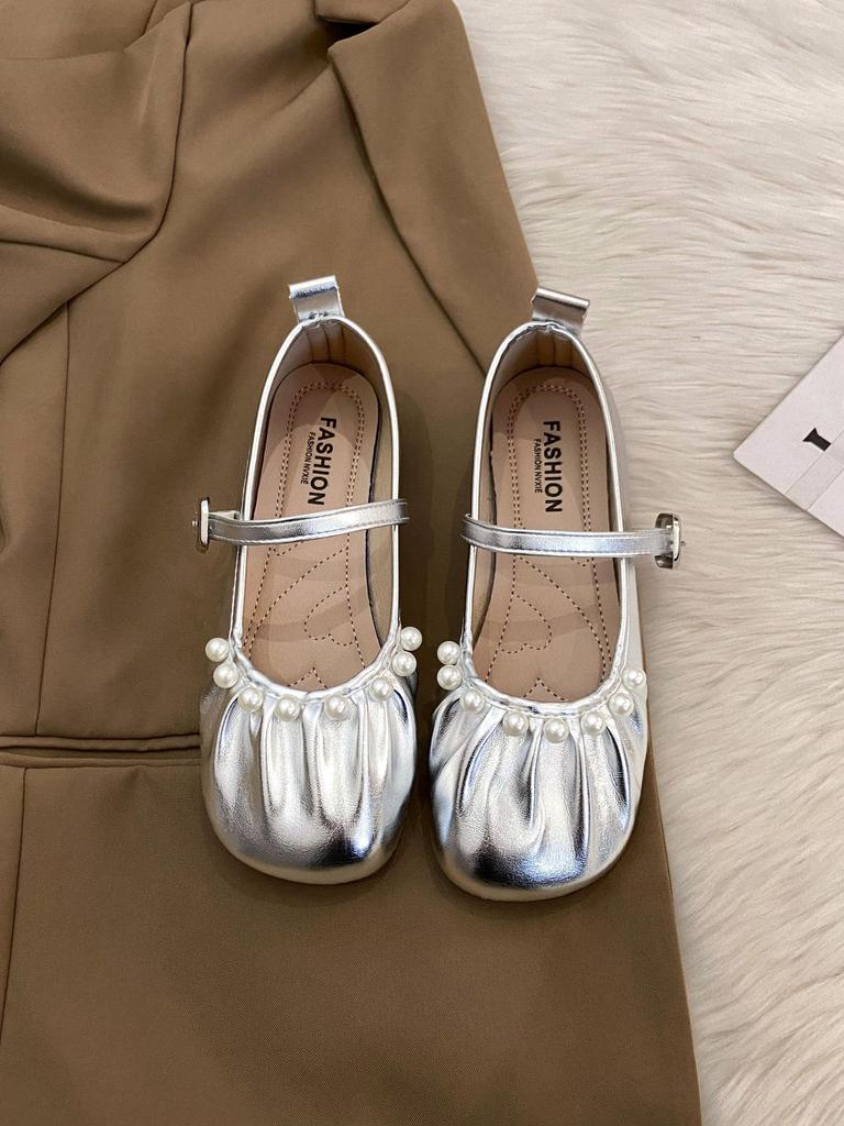 Shallow Single Shoes Women's 2025 Spring and Autumn New Flat-bottomed Buckle with Skirt Mary Jane Shoes
