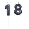 New Birthday Party Cake Decoration Time and Space Numbers 0-9 PVC Boxed Black Gold Dot Candles