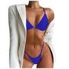 Women's Solid Color Heart Detail Triangle Bikini Set Two Piece Swimsuit Adjustable Straps Low Waist Bottoms Beachwear Swimwear