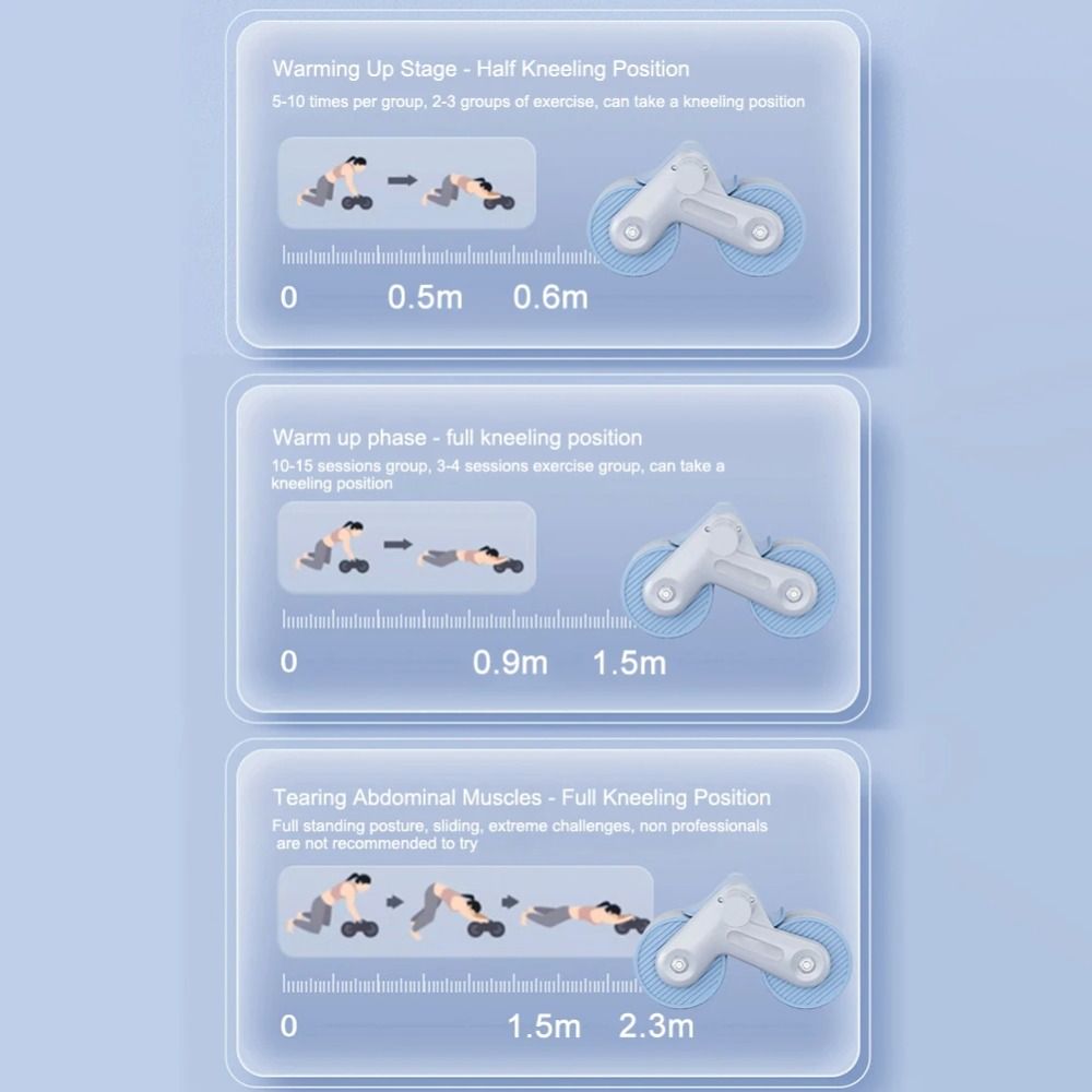 Automatic Rebound Abdominal Workout Roller Dual Wheel Ab Roller  Fitness Equipment