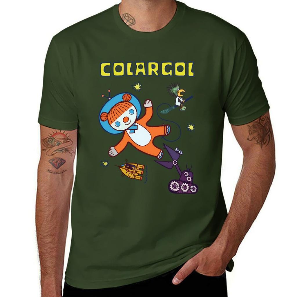 Colargol Bär im Weltraum T-Shirt Vintage Koreanische Mode Ästhetische Kleidung Schnelltrocknende Herren Weiße T-Shirts
