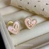 Pink Heart Tulip Pearl Earclip Premium Earrings Without Earrings Fresh and Sweet Versatile Earrings Stud Earrings Women