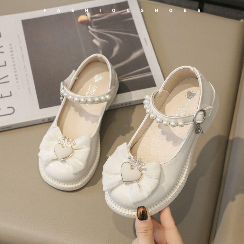 Soft Soled Mary Jane Shoe Pearl Girls Princess Shoes Fashion Casual Kids Flats  Banquet