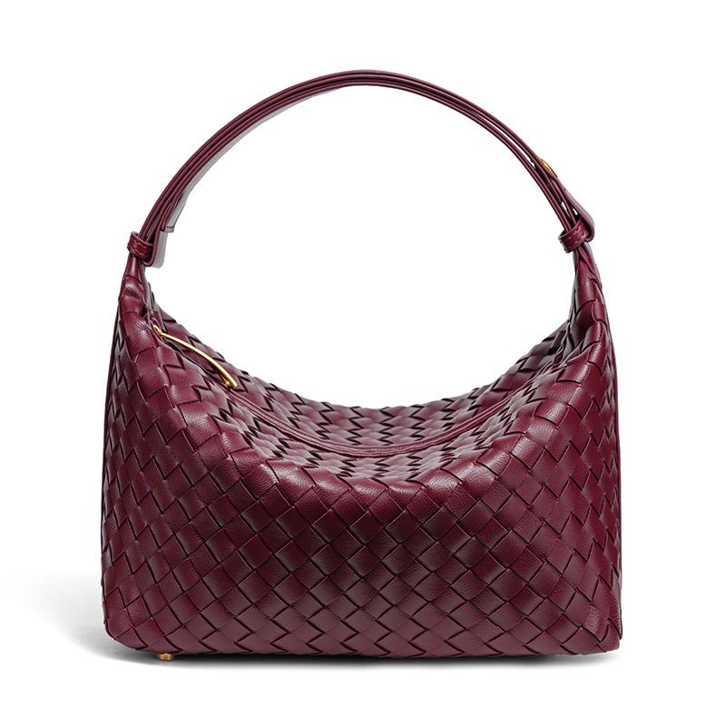New fashion casual hand carry women's bag, hand-woven lunch box bag, simple premium shoulder armpit bag