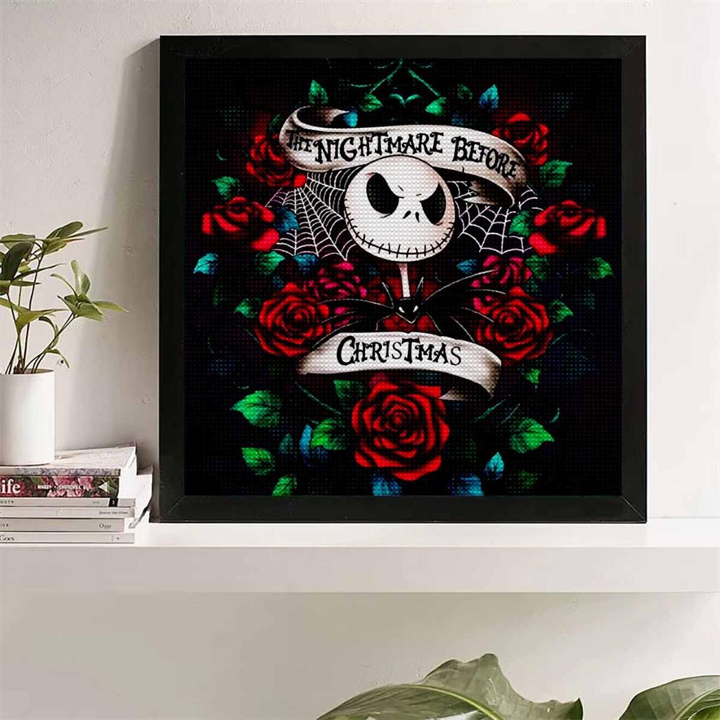 5D DIY Diamond Painting Decorative Flower Skeleton Full Round Drill Scenery Diamond Embroidery Cross Stitch Kits Home Decor Gift