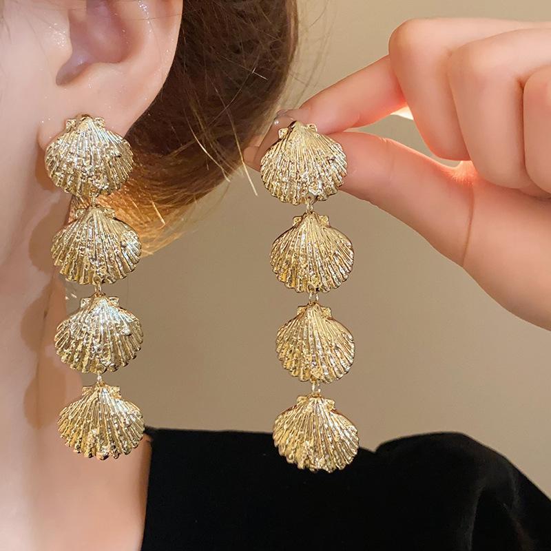 Geometric Double-layer Earrings, European and American Personality Trend Earrings, Casual Versatile Earrings, Niche