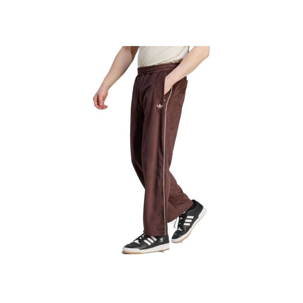 Adidas Originals Logo Stripe Straight-Leg Knit Track Pants Men Bottoms Brown II5783