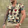 T-shirt con tatuaggio estivo Camicie hawaiane da uomo Marca Manica corta Top Magliette Camicetta casual da uomo Moda Camisas De Hombre Abbigliamento
