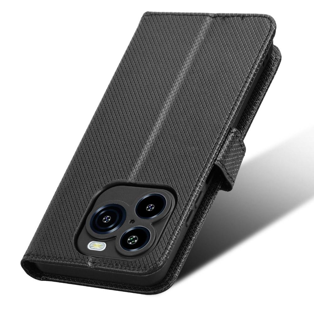 For Oukitel C65/C65 Pro Leather Wallet Case with Strap Diamond Texture Phone Cover