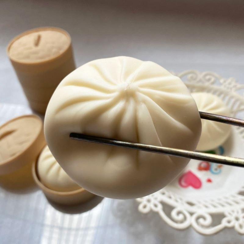 Simulation Steamer Buns Slow Rising Stress Relief Squeeze Toys TPR Venting Ball Funny Prank Toys Kids Gifts