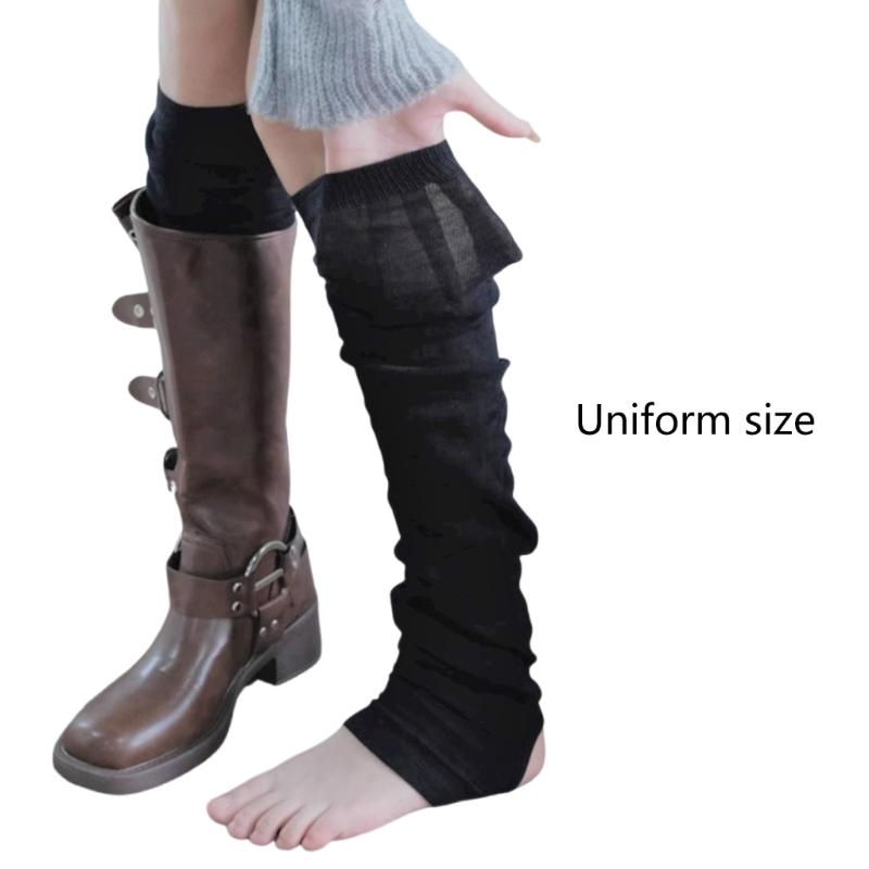 Stretch Leg Warmers Teens Girls Tube Socks Japanese JK Socks Footed Leggings