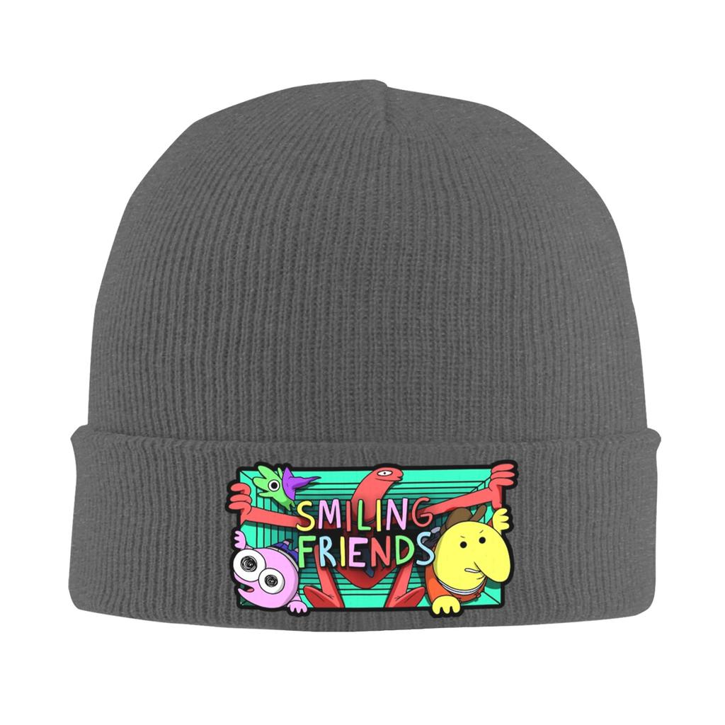 Men Women Smiling Friends Adult Swim Beanie Hats Trendy Knit Hat Autumn Winter Outdoor Caps Custom Warm Bonnet Hats