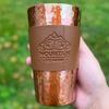 Tazza da Caffè in Rame Puro, Artigianale con Texture Retrò 350ml Moscow Mule con Tazza Tumbler in Pelle, Tazza da Tè Acqua Vintage Stoviglie