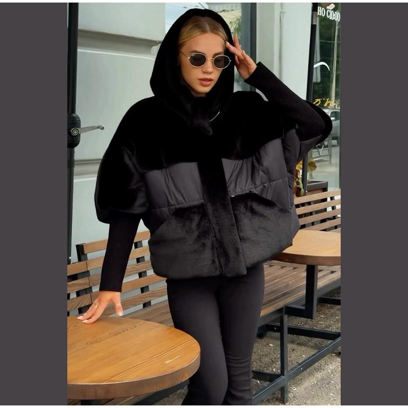 Stitching Cotton Jacket Zipper Jacket Lady Solid Color Down Cotton Winter Women Jackets Fashion Casual Style Cotton Clothes