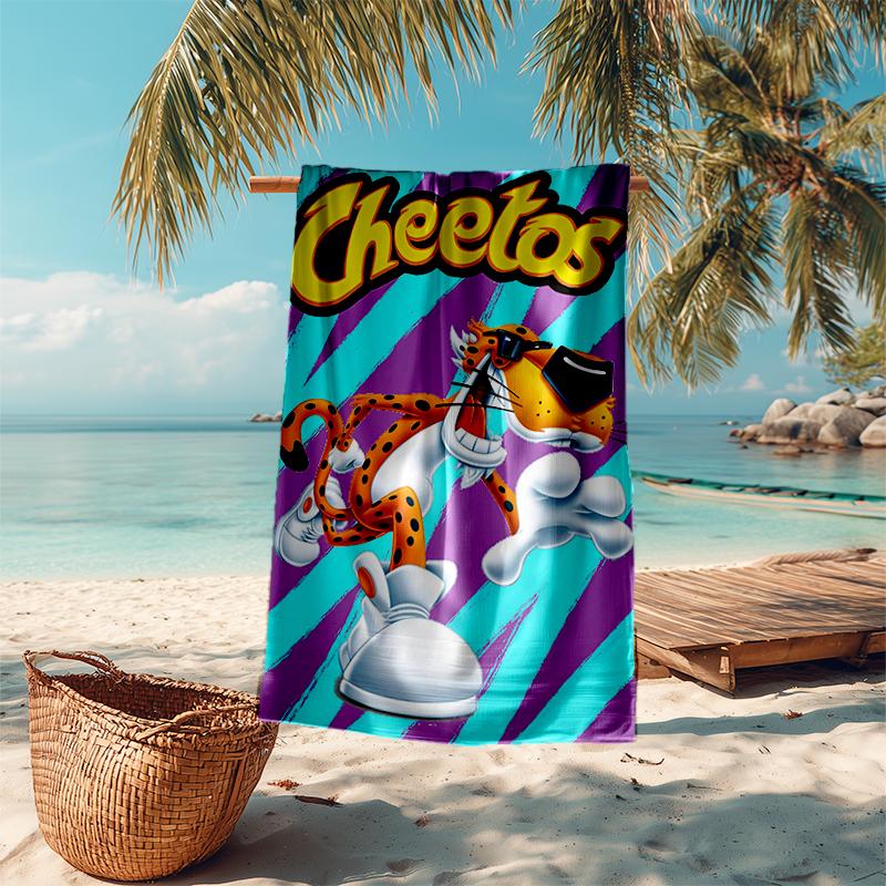 Ultra-Soft Beach Towel with Cheetos Theme,Ideal for Pool - Camping, Diving - Perfect Travel Essential, Vibrant Beach Towel.