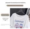Women's Plus Size Slimming Loose Fit Mid-Length Round Neck Short-Sleeve T-Shirt (Sizes 200/300/350 Jin)