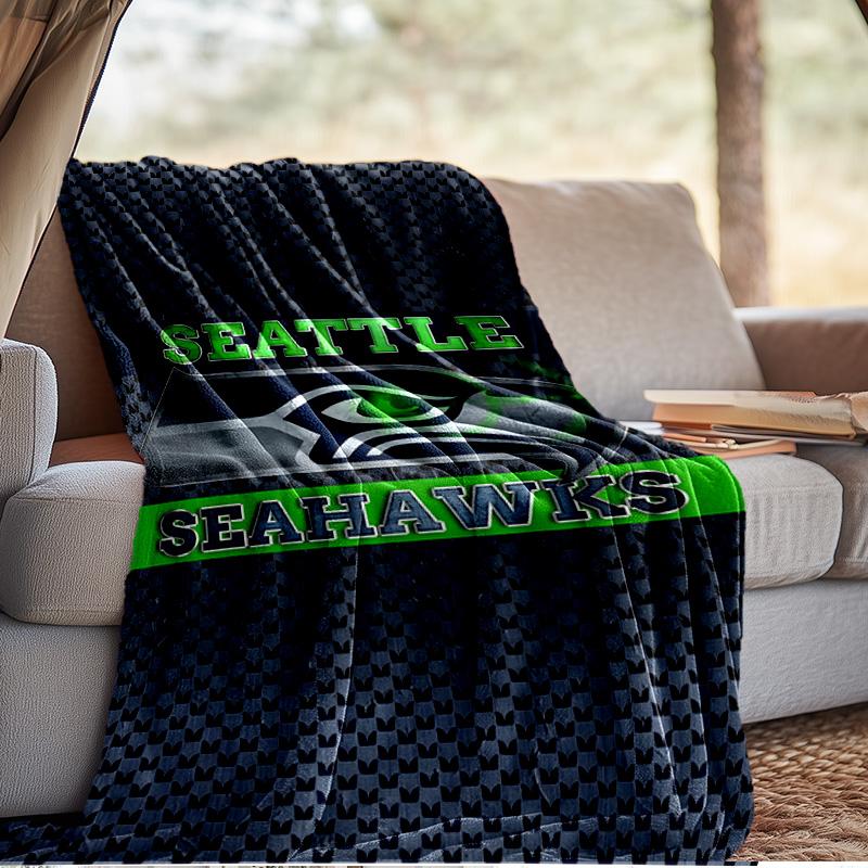 Seahawks Team Spirit Blanket Outdoor Flannel Blanket for Camping, Hiking, Garden Parties, Picnic Essentials,gift for Family and Friends