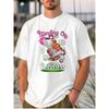 European Sizes Men's White T - Shirt: "Standing On Business" Money - Themed Graphic